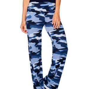 Navy Camo Tummy Tuck Palazo Cargo Pants